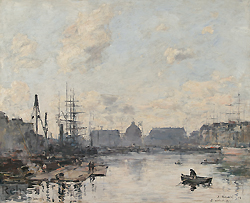 Le Havre, le bassin du commerce - Eugène Louis Boudin